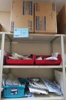 LOT, 2 BOXES KIMGUARD ONE STEP STERILIZATION WRAPS, CONTENTS OF 4 SHELVES, MISC SKIN STAPLERS, CARDIOVASCULAR PATCH, INTRODUCER, POWER PORT MRI TRAY, PEG KIT, STRAPS, PADS, MICROMESH, SHARPS DISPOSAL BOXES, MISC TRAYS, HAMILTON, 3RD FLOOR, RM216C
