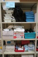 LOT, 4 SHELVES CONTENTS, SUCTION/IRRIGATOR, STOCKINGS, SIMULAB LAP TRAINER, CEMENT, DISSECTING TOOL, STONE CUTTER, FEMORAL NOZZLE, ARTHROSCOPY TUBING, T4 HOOD, LATHROSCOPY INSTRUMENTS, REAMER DRIVER, SCAP BUR, CASTING TAPE, KERLIX, TRACHEOSTOMY INSTRUMENT