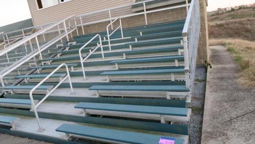 22' WIDE, 10 ROW BLEACHERS WITH HAND RAIL, RIGHT SIDE, EDELEN-HAYDON COMPLEX, FLOOR, RM UPPER DIAMOND