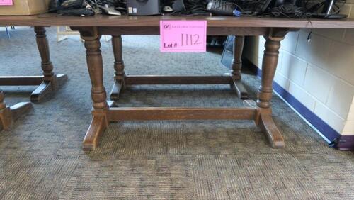 LOT, 4 WOODEN TABLES (ITEMS ON TOP OF TABLES NOT INCLUDED), SPALDING, UPPER LEVEL FLOOR, RM MESS HALL