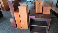 LOT, 8 WOODEN BOOK SHELVES, SPALDING, UPPER LEVEL FLOOR, RM MESS HALL