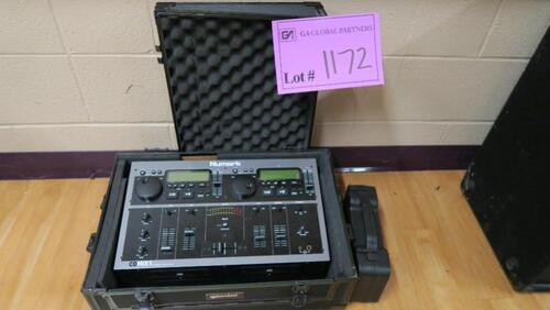 LOT, NUMARK DJ MIXING BOARD WITH MICROPHONE AND CASE, SPALDING, LOWER LEVEL FLOOR, RM STUDENT CENTER