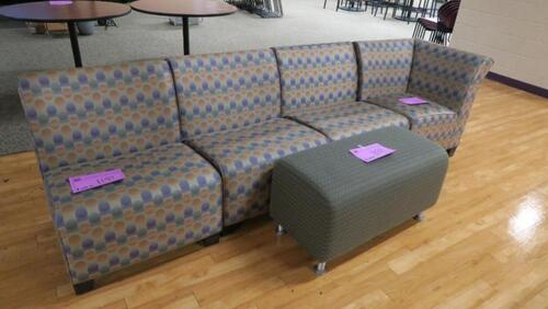 LOT, 4 SOFA PIECES AND OTTOMAN, SPALDING, LOWER LEVEL FLOOR, RM STUDENT CENTER