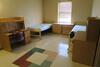 LOT, 4-BUNKABLE BEDS, 4-3DRAWER DRESSERS, 4-STUDENT DESKS WITH BRIDGE & LIGHT, 4-CHAIRS, 4-2 DOOR WARDROBES, DOMINIC DORM, 3RD FLOOR, RM323 & 325 - 3