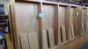 LOT, 4 LARGE DOUBLE SIDED WOODEN BOOK CASES WITH SHELVES IN LIGHT OAK, LOURDES, UPPER FLOOR, RM GYM