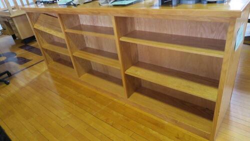 LOT, 2-WOODEN CABINETS IN LIGHT OAK, LOURDES, UPPER FLOOR, RM GYM