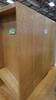 LOT, 4 LARGE DOUBLE SIDED WOODEN BOOK CASES WITH SHELVES IN LIGHT OAK, LOURDES, UPPER FLOOR, RM GYM