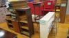 LOT, MISC ITEMS, PRINTER CART, ARMOIR, SHELVES, BOOK SHELF, OFFICE DIVIDERS,TABLES, WIRE BOOK RACKS, LOURDES, UPPER FLOOR, RM GYM - 13