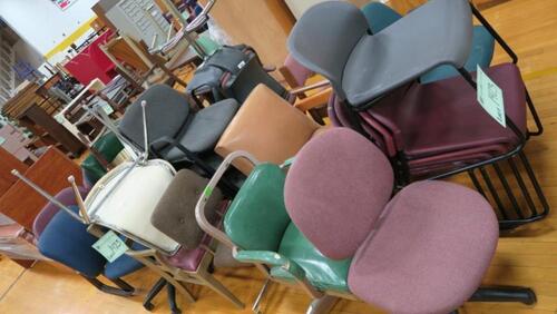 LOT, 40 MISC CHAIRS, AS SHOWN, LOURDES, UPPER FLOOR, RM GYM