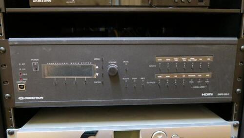 CRESTRON SYSTEM, DMPS-300-C HEAD UNIT,TOUCH PAD CONTROLLER, HUNDLEY, 2ND FLOOR, RM 205