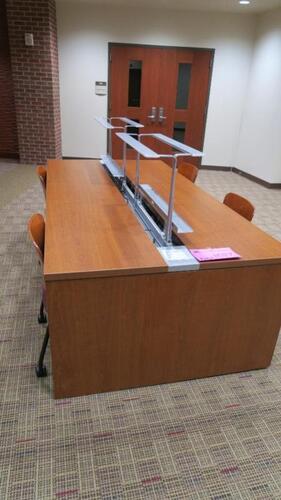 LOT, 4 PLACE STUDENT STUDY TABLES WITH LIGHTS AND 4 ROLLING CHAIRS, HUNDLEY, 2ND FLOOR, RM EAST