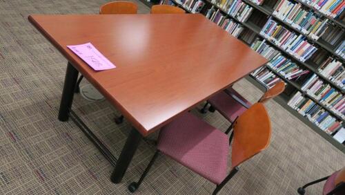 LOT, WORK TABLE WITH 4 ROLLING CHAIRS, HUNDLEY, 2ND FLOOR, RM WEST