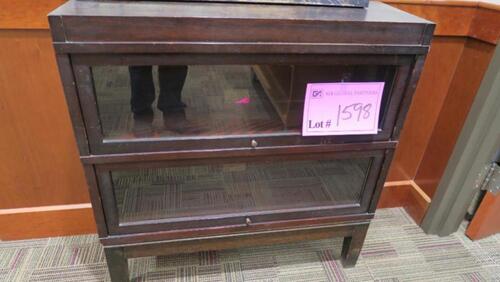 ANTIQUE BOOK CASE WITH GLASS DOORS, HUNDLEY, 2ND FLOOR, RM 208