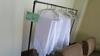 LOT, 11-WHITE TABLE CLOTHS, ROLLING GARMENT RACK, HUNDLEY, 1ST FLOOR, RM MATTINGLY READING ROOM