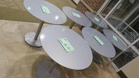 LOT, 6 STEEL OUTDOOR ROUND CAFÃ‰ TABLES, HUNDLEY, 1ST FLOOR, RM ENTRY WAY