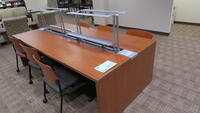 LOT, 4 PLACE STUDENT STUDY TABLES WITH LIGHTS AND 4 ROLLING CHAIRS, HUNDLEY, 1ST FLOOR, RM WEST