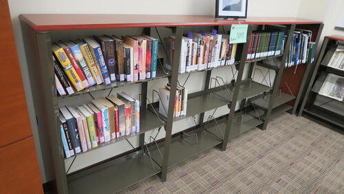 LOT, BOOKSHELF WITH BOOKS, HUNDLEY, 1ST FLOOR, RM WEST