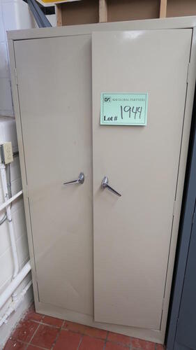 2 DOOR STEEL STORAGE CABINET PLUS CONTENTS, MISC SUPPLIES, LOURDES, LL FLOOR, RM TRAING ROOM