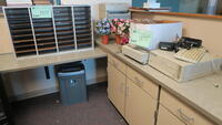 LOT, 2-FACULTY MAILBOX UNITS, 2-PAPER SHREDDERS, MISC PLANTS, PC WITH FLATBED SCANNER, KODAK 760H CAROSEL SLIDE PROJECTOR, STEP STOOL, DELL 1100MP VIDEO PROJECTOR, A/V CART WITH DELL OPTIPLEX COMPUTER MONITOR KB MOUSE, HAMILTON, 1ST FLOOR, RM FACULTY CO