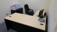 LOT, L SHAPED DESK, 1-DESK CHAIR, 1-OFFICE CHAIR, 1-PADDED STACK CHAIR, 1-HON 2 DRAWER LATERAL FILE CABINET, DELL OPTIPLEX COMPUTER SYSTEM WITH MONITOR KB MOUSE SPEAKERS, HAMILTON, 1ST FLOOR, RM 017