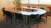 LOT, 7 PIECE CONFERENCE TABLE, ROLLING LAPTOP CART, 10 GREEN ARM CHAIRS ON WHEELS, HAMILTON, 1ST FLOOR, RM 010 - 2