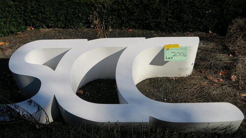 LARGE RESIN "SCC" LOGO LANDMARK, LOURDES, GROUND FLOOR, RM OUTSIDE