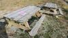 LOT, 2 PICNIC TABLES, TRACK, FLOOR, RM