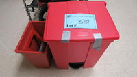 LOT, RED RUBBERMAID TRASH CAS PLUS CONTENTS, ROOM CURTAIN, SMALL SHARPS CONTAINER, HAMILTON, 3RD FLOOR, RM208