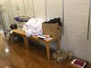 LOT, CONTENTS OF HALLWAY, ELECTRIC BBQ, CRT TV, 3-GARMENT RACKS WITH SCC CLOTHING, 3-TORSO MANEQUINS, 3-STACK CHAIRS, 3-TABLES,17-WALL STANDARDS, MISC ITEMS, LOURDES, ML FLOOR, RM SPIRIT STORE HALL - 4