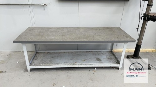 Steel fabricated workshop table