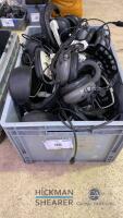 Various 2 boxes headsets, spares