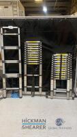 Lot (4) asstï¾’d metal foldable ladders