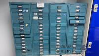 Lot (4) Bisley 14 drawer parts cabinets and (3) Bisley 6 drawer parts cabinets (hanger 5 Main entry )