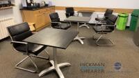 Lunch room: (3) Granite square tables, (5) chairs, Bosch refrigerator, (2) microwave, caterlite toaster, George Foreman grill and LG TV