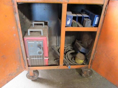 POWCON 300 SS WELDING POWER SUPPLY W/ CART AND RODS, (MAIN MECHANIC SHOP)