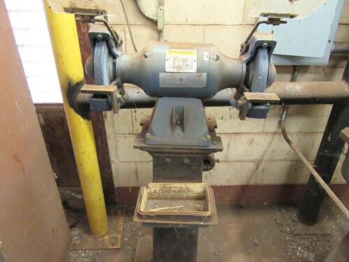 LOT (1) JET 10" BENCH GRINDER, 1 HP, AND (1) BALDOR BENCH GRINDER, 3/4 HP, (SHOP AT END OF STREET)