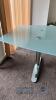 Frosted glass Conference table, metal chromed legs & feet - Length 240cm long - 14