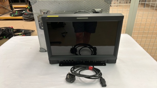 JVC DT-E17L4G Multi Format LCD Monitor. Including Power Cord. In Metal Flight Case