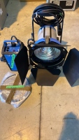 ARRI M18 Open Face with Facetted Reflector Light, 1,200 / 1,800 W. Complete With EB1200/1800 High Speed Ballast S/N 181569716 . 1 x Power Cables. Hour Count 0022929h. 3 x Light Masks. 3 Items In Total.