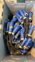 Cables In Plastic Box, Contains 7 x 32A/16A Step Down Adapters, 10 x 32A - 2 x 32A “Y” Splitter, 3 x 32A - 2 x 16A “Y” Splitter, 2 x 63A - 2 x 32A “Y” Cord Splitter, 3 x 63A - 2 x 63A “Y” Splitter.