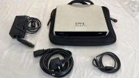 AJA 1o 4K, with power supply and leads pictured, in soft case