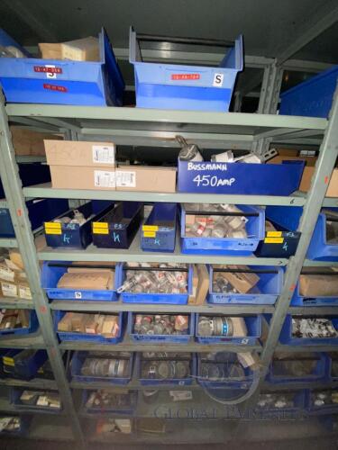 RACK OF LARGE FUSES (19 TRAYS)