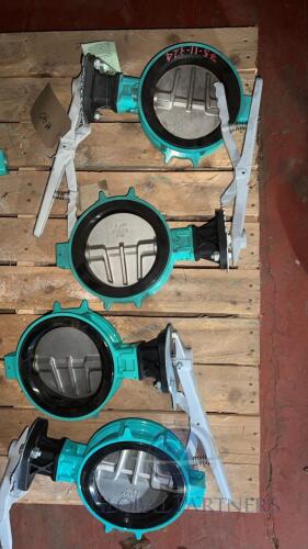 VALVE, COMPLETE ASSEMBLY, 150MM WAFER BUTTERFLY VALVE EPDM SEAT / 316SS DISC C/W LEVER, 773Z. (Qty 4)