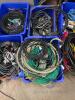 (Qty 6) Plastic Tubs of Various AV Cables and Power Cables - 6