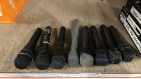 (Qty 9) Various handheld microphones