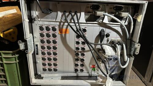 Calrec Hydra Modular Input/Output unit in Flight Case to include 2 X 2v V DC Power Cards; 2 X 8 Input Cards; 3 X 8 Outputs Cards and Controller