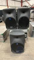 Set of 3 Mackie SRM350 Powered Speakers