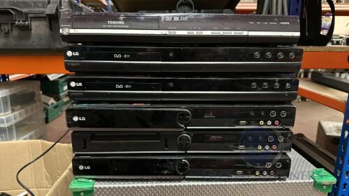 (Qty 6) DVR Recorders to Include 5 x LG DVR and 1 X Toshiba