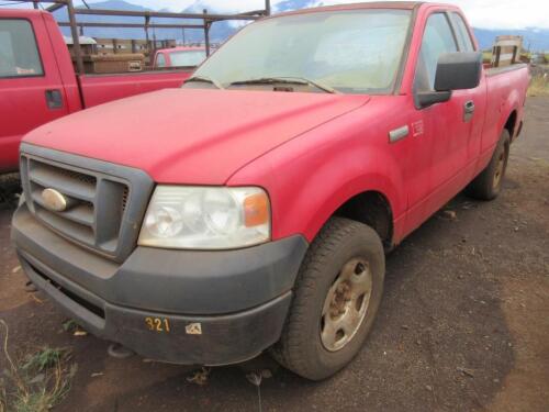 2008 FORD F150 4X4 PICKUP, VIN/SERIAL:1FTRF14WX8KD86856, W/TITLE, (OVERHEATING, COOLANT LINE LEAK AT RADIATOR), (STORAGE AREA), (NO KEYS), (HC&S No. 321)