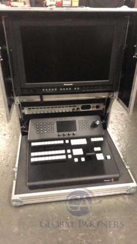 Black Magic ATAM1M/E Advanced control Panel with Panasonic BTLH1700W Monitor, RTS Telex DYN8-HDSET MCP Switch,.